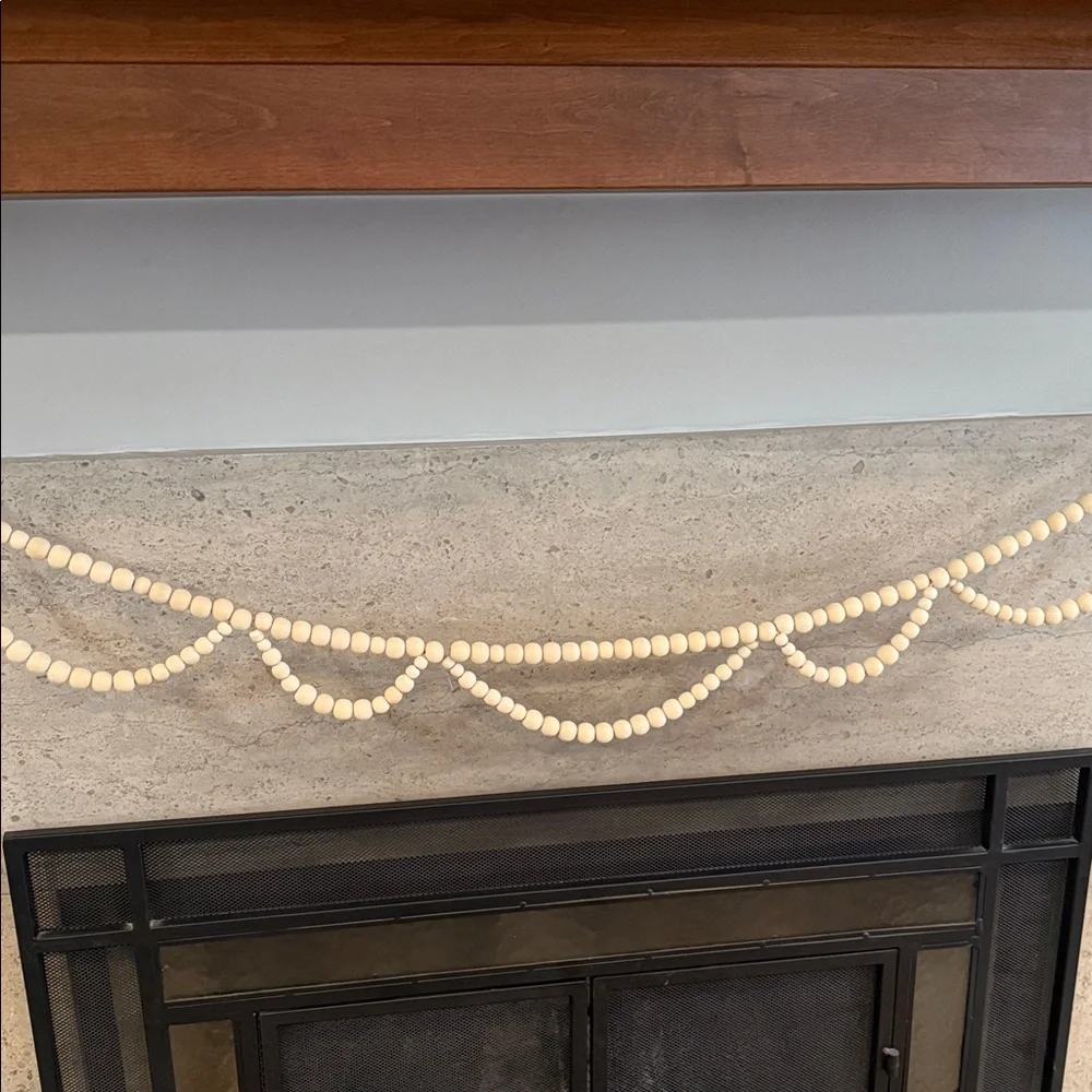 West Elm Natural Wooden Bead Garland